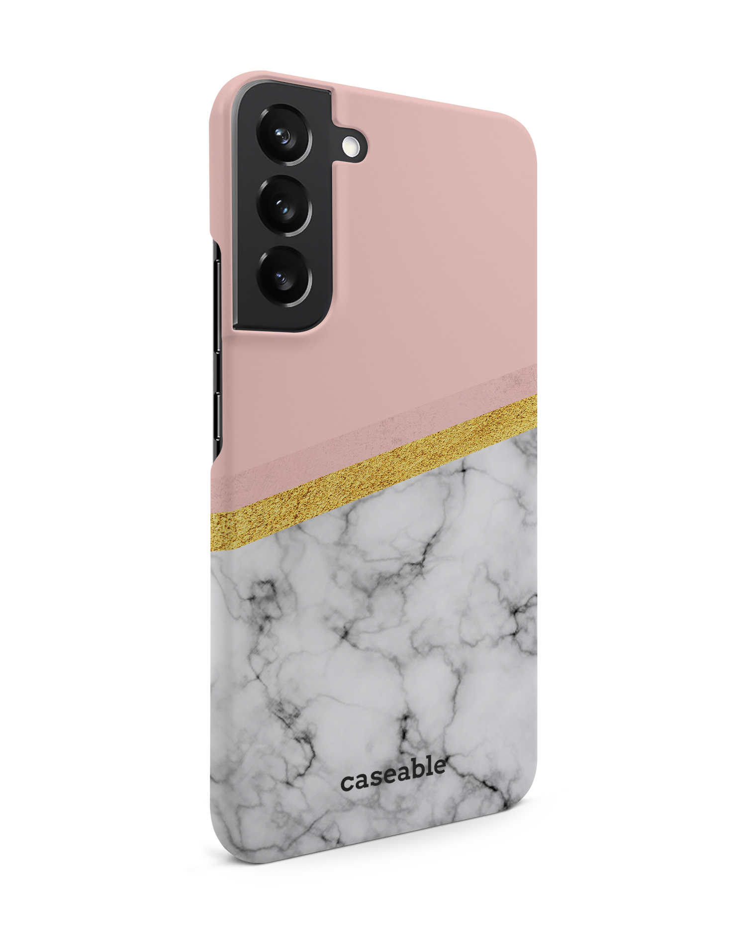 Marble Slice Hard Shell Phone Case Samsung Galaxy S22 Plus 5G: View from the left side