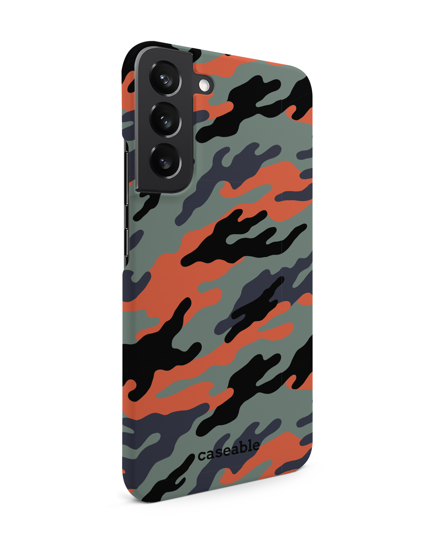 Camo Sunset Hard Shell Phone Case Samsung Galaxy S22 Plus 5G: View from the left side
