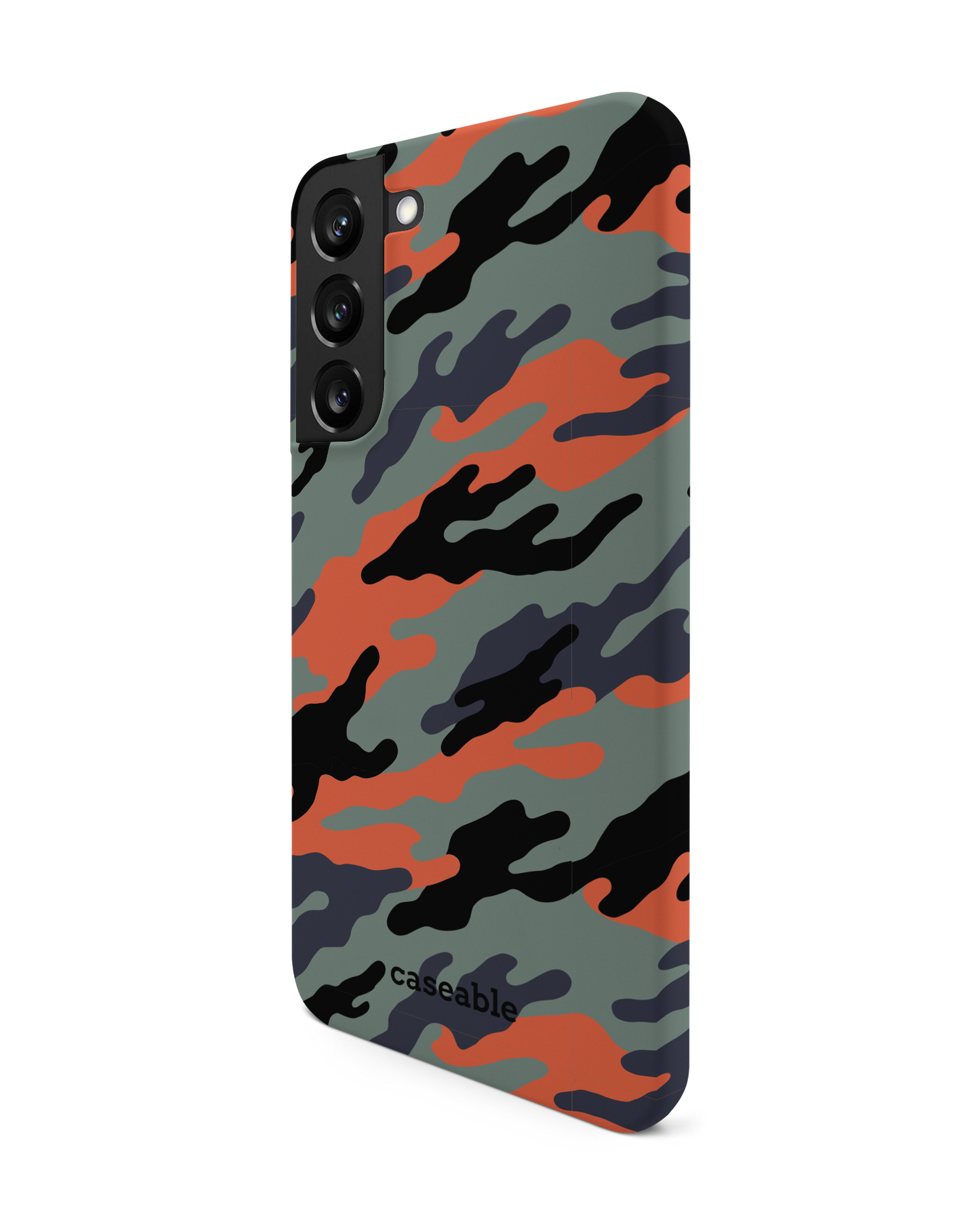 Camo Sunset Hard Shell Phone Case Samsung Galaxy S22 Plus 5G: View from the right side