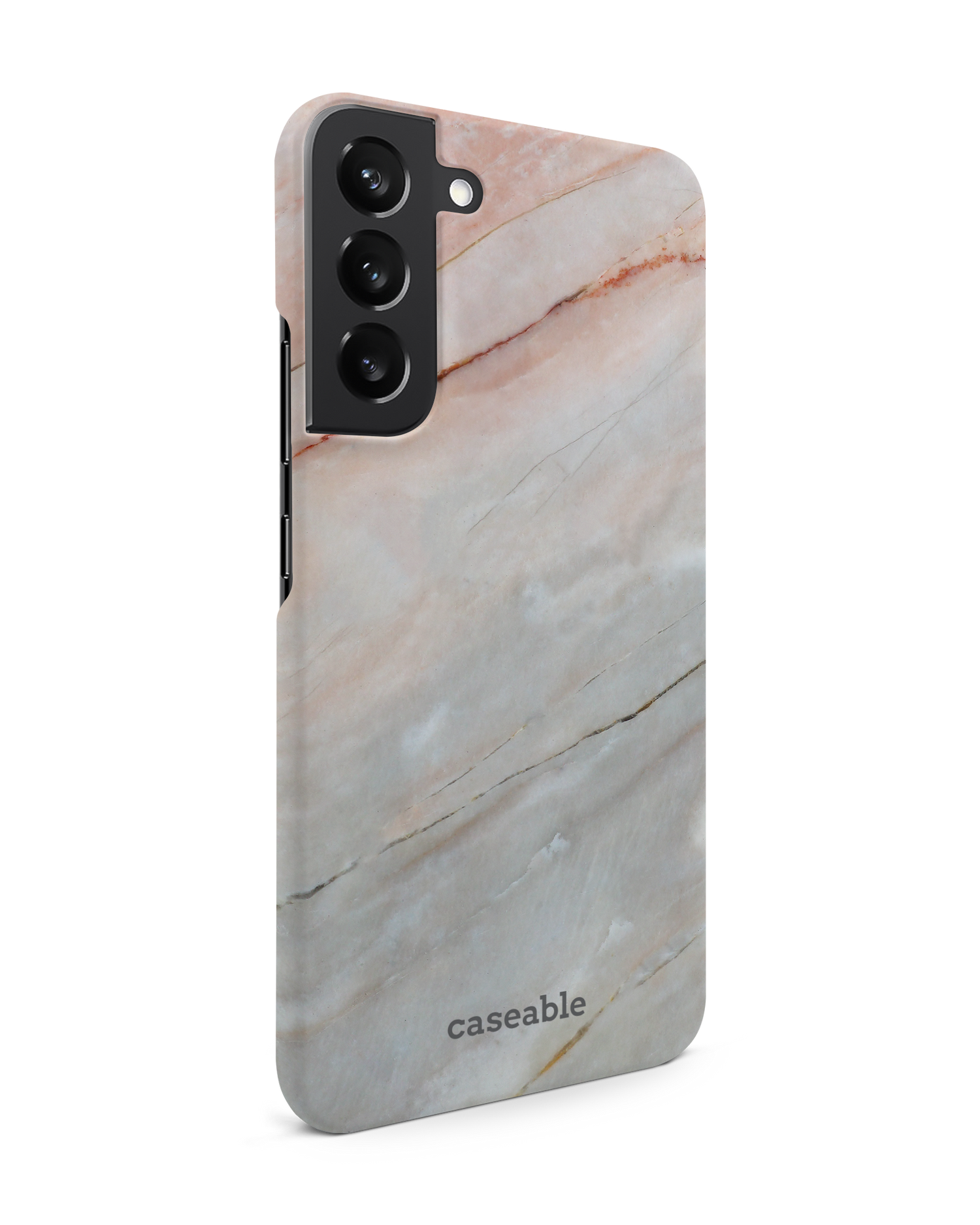 Mother of Pearl Marble Hard Shell Phone Case Samsung Galaxy S22 Plus 5G: View from the left side