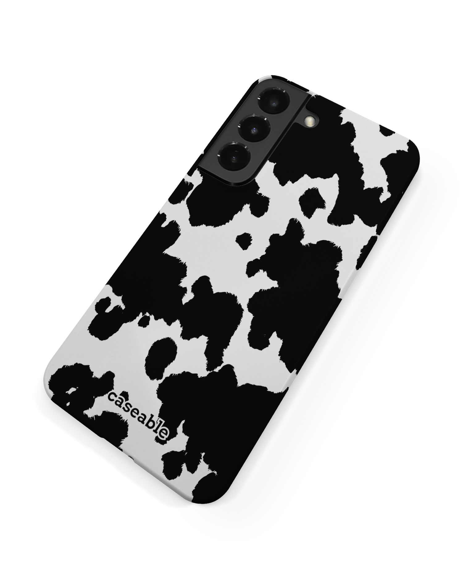 Cow Print Hard Shell Phone Case Samsung Galaxy S22 Plus 5G: Back View