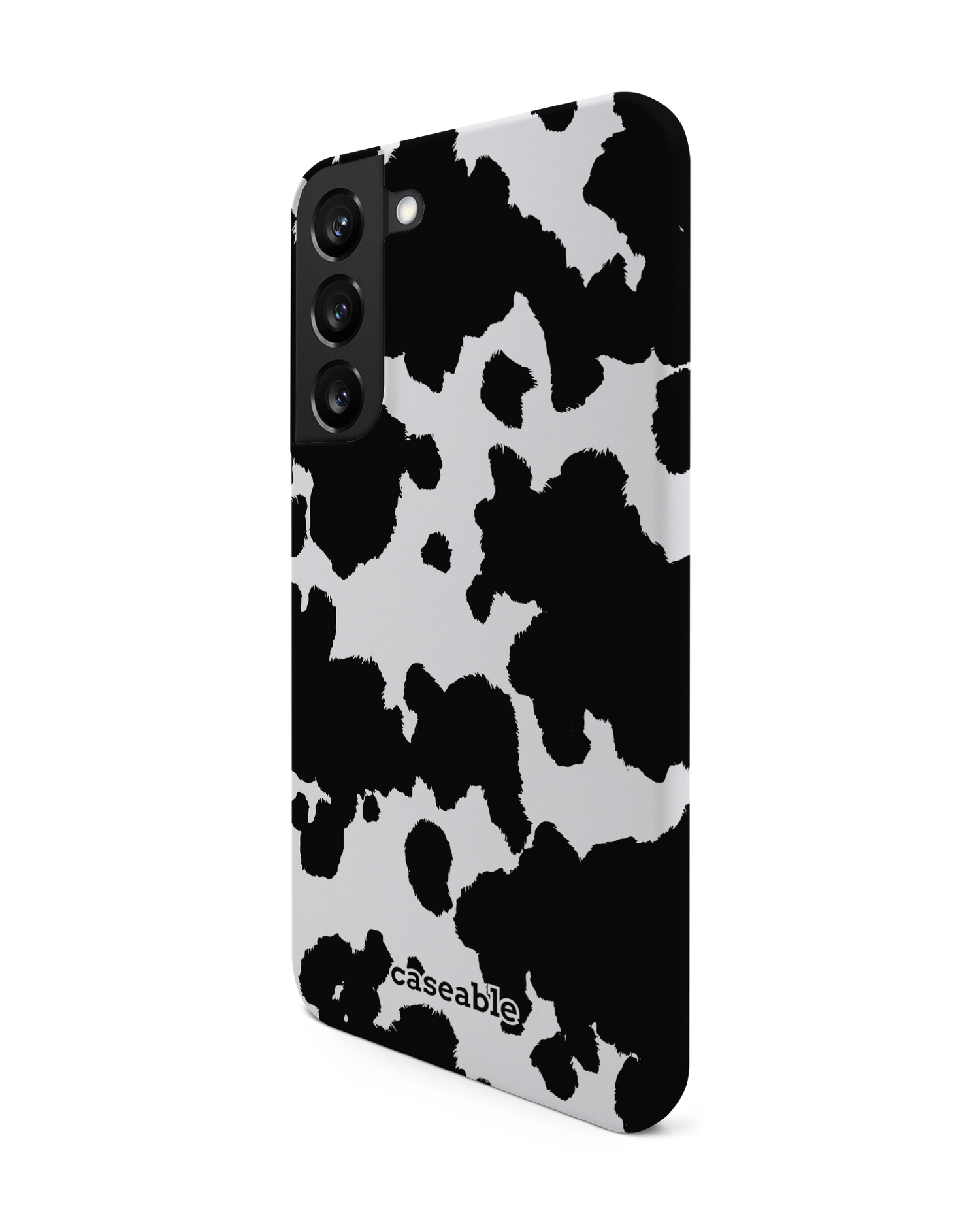 Cow Print Hard Shell Phone Case Samsung Galaxy S22 Plus 5G: View from the right side