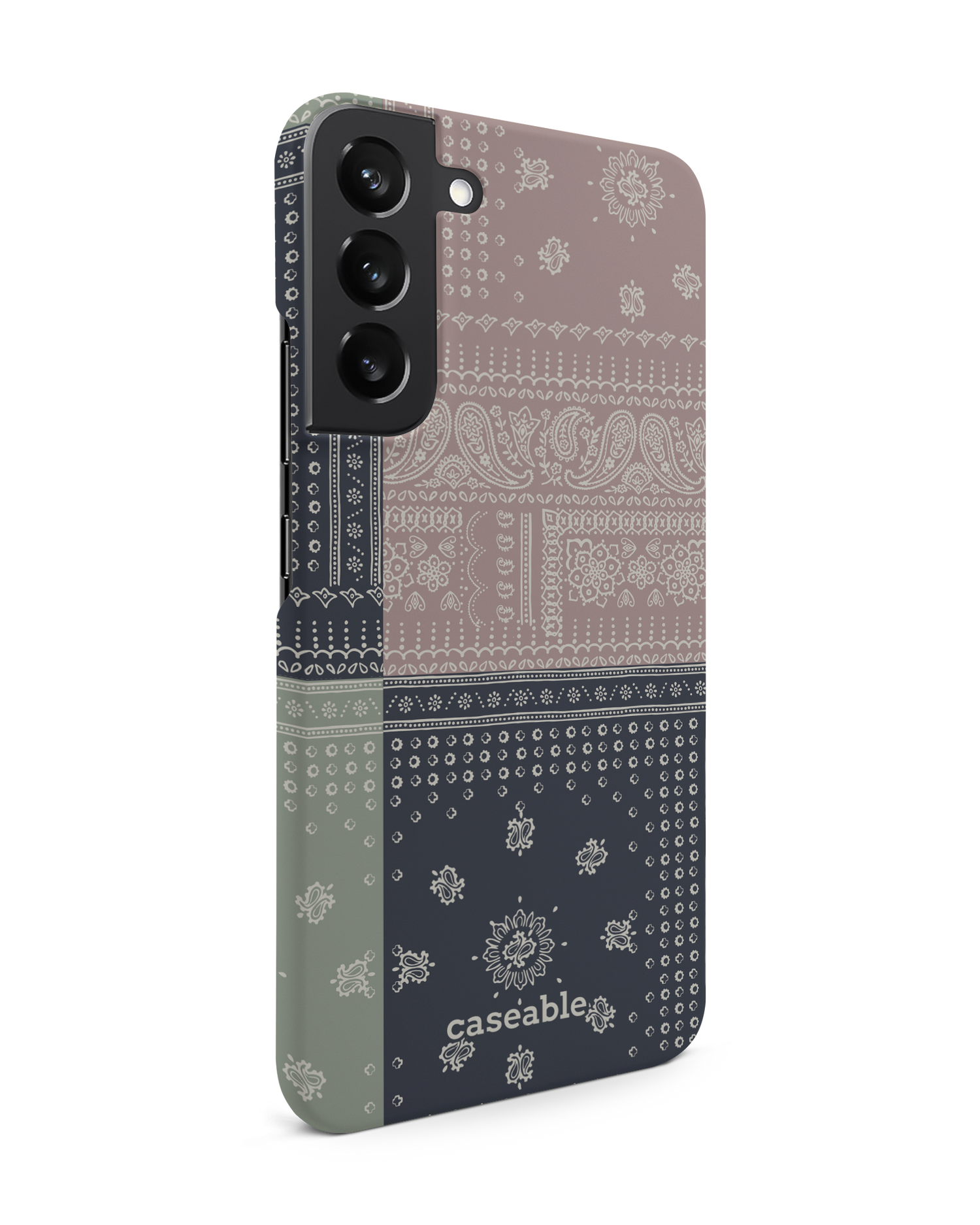 Bandana Patchwork Hard Shell Phone Case Samsung Galaxy S22 Plus 5G: View from the left side