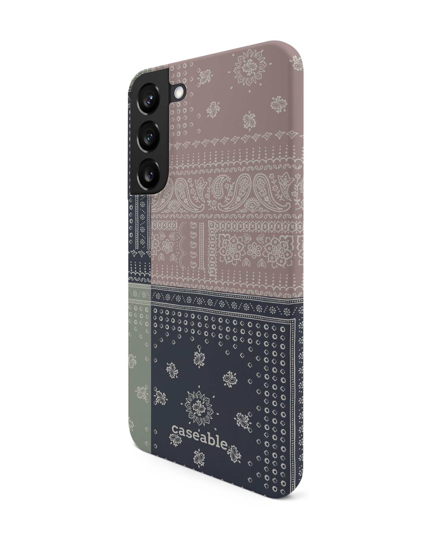 Bandana Patchwork Hard Shell Phone Case Samsung Galaxy S22 Plus 5G: View from the right side