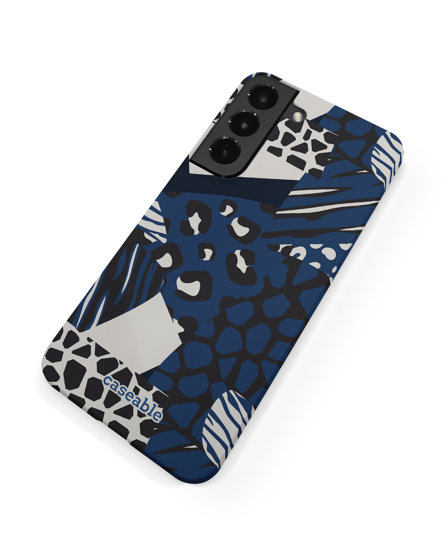 Animal Print Patchwork Hard Shell Phone Case Samsung Galaxy S22 Plus 5G: Back View