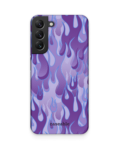 Purple Flames Hard Shell Phone Case Samsung Galaxy S22 Plus 5G