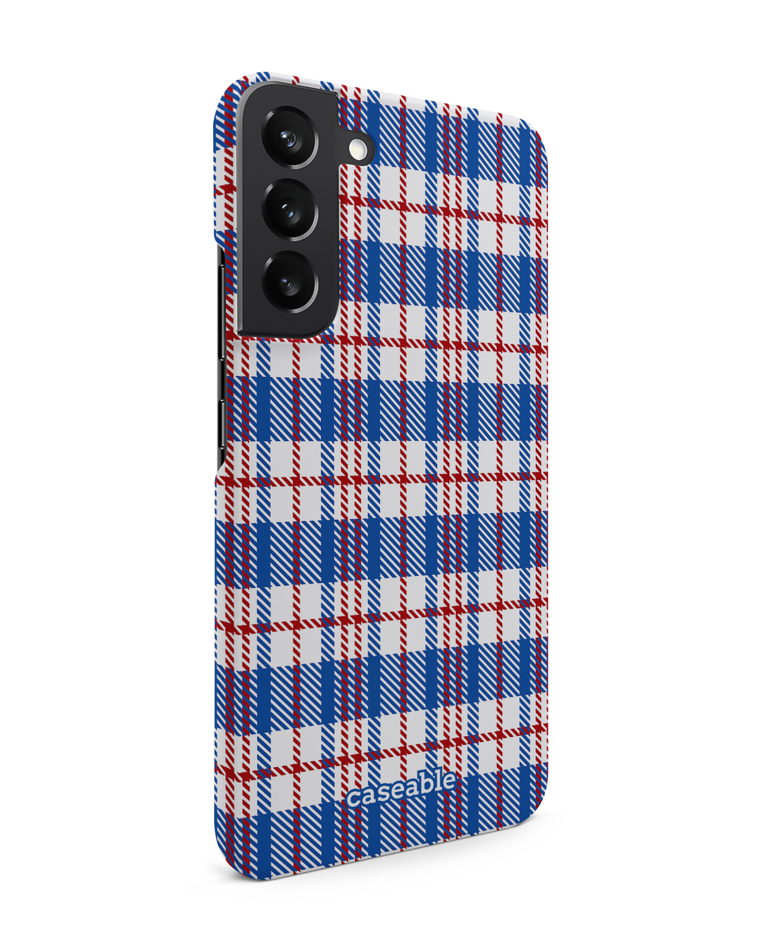 Plaid Market Bag Hard Shell Phone Case Samsung Galaxy S22 Plus 5G: View from the left side