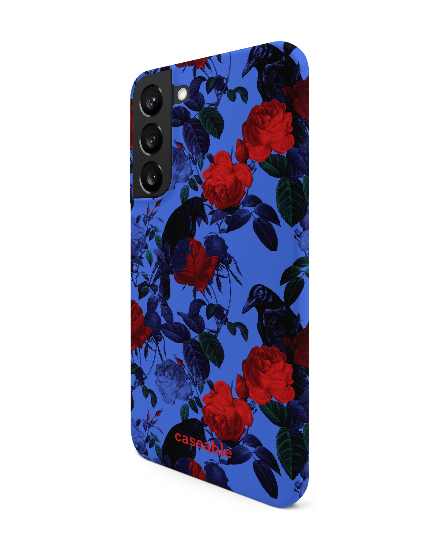 Roses And Ravens Hard Shell Phone Case Samsung Galaxy S22 Plus 5G: View from the right side