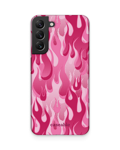 Pink Flames Hard Shell Phone Case Samsung Galaxy S22 Plus 5G