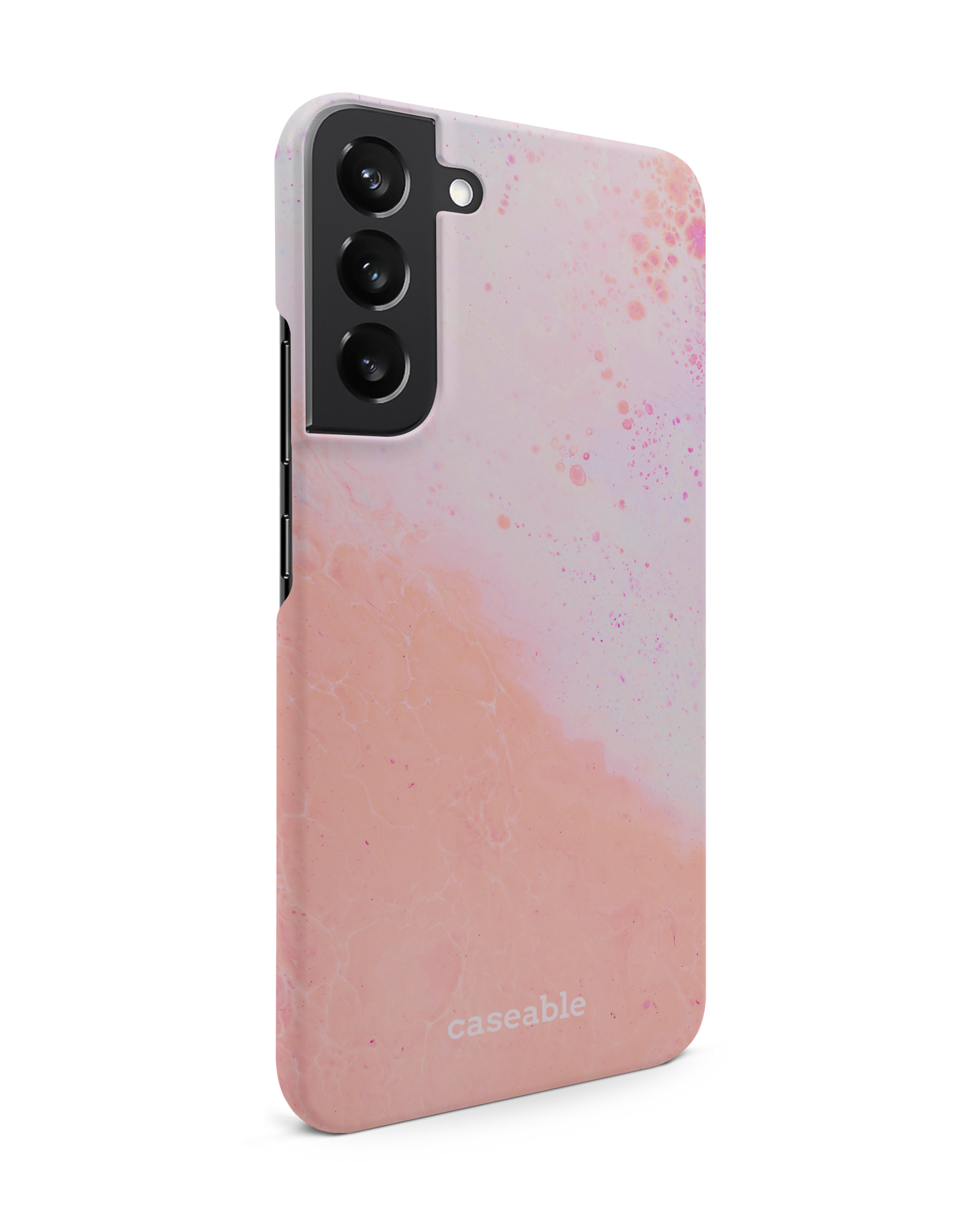 Peaches & Cream Marble Hard Shell Phone Case Samsung Galaxy S22 Plus 5G: View from the left side