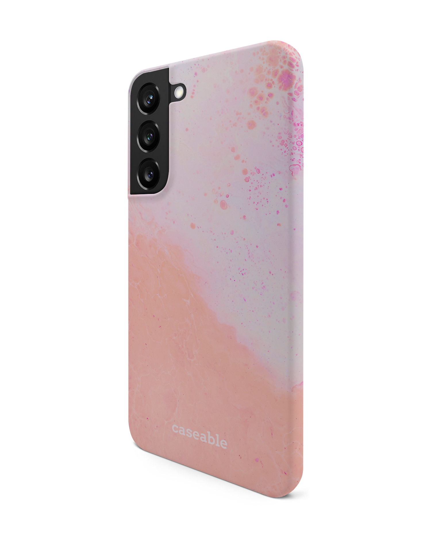 Peaches & Cream Marble Hard Shell Phone Case Samsung Galaxy S22 Plus 5G: View from the right side