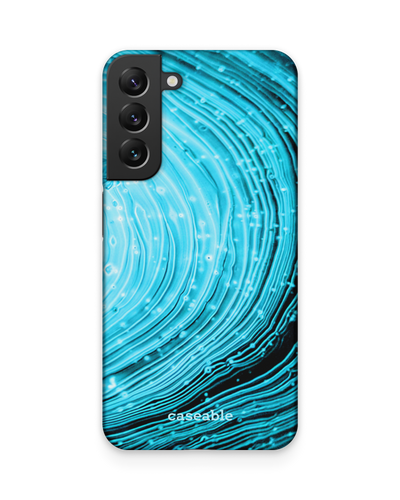 Turquoise Ripples Hard Shell Phone Case Samsung Galaxy S22 Plus 5G