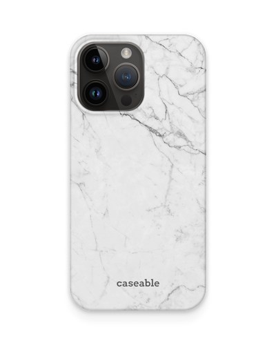 White Marble Hard Shell Phone Case for Apple iPhone 15 Pro Max