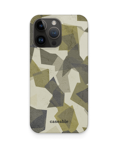 Geometric Camo Green Hard Shell Phone Case for Apple iPhone 14 Pro Max