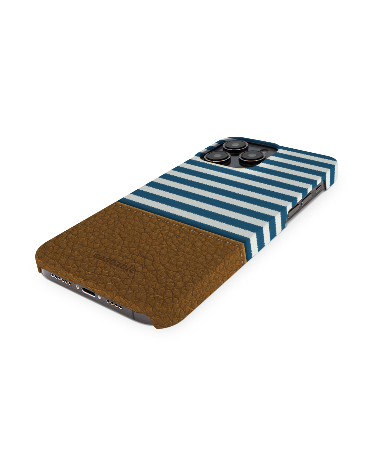 Nautical Hard Shell Phone Case for Apple iPhone 14 Pro Max: Perspective view