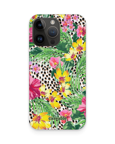 Tropical Cheetah Hard Shell Phone Case for Apple iPhone 15 Pro Max