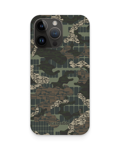 Green Camo Mix Hard Shell Phone Case for Apple iPhone 15 Pro Max