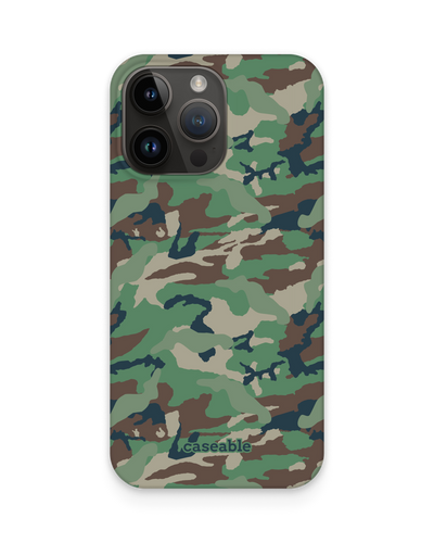Green and Brown Camo Hard Shell Phone Case for Apple iPhone 15 Pro Max