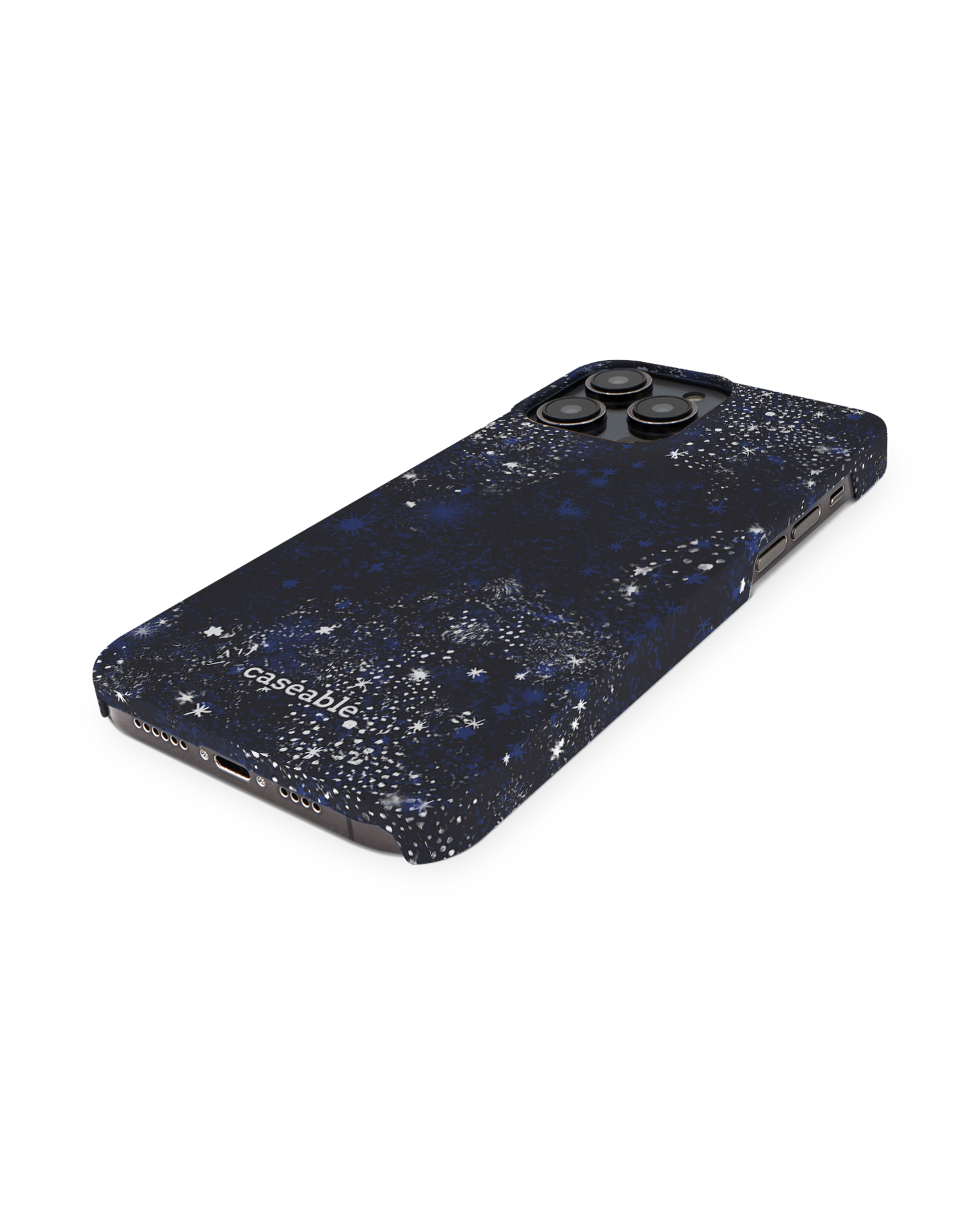 Starry Night Sky Hard Shell Phone Case for Apple iPhone 14 Pro Max: Perspective view