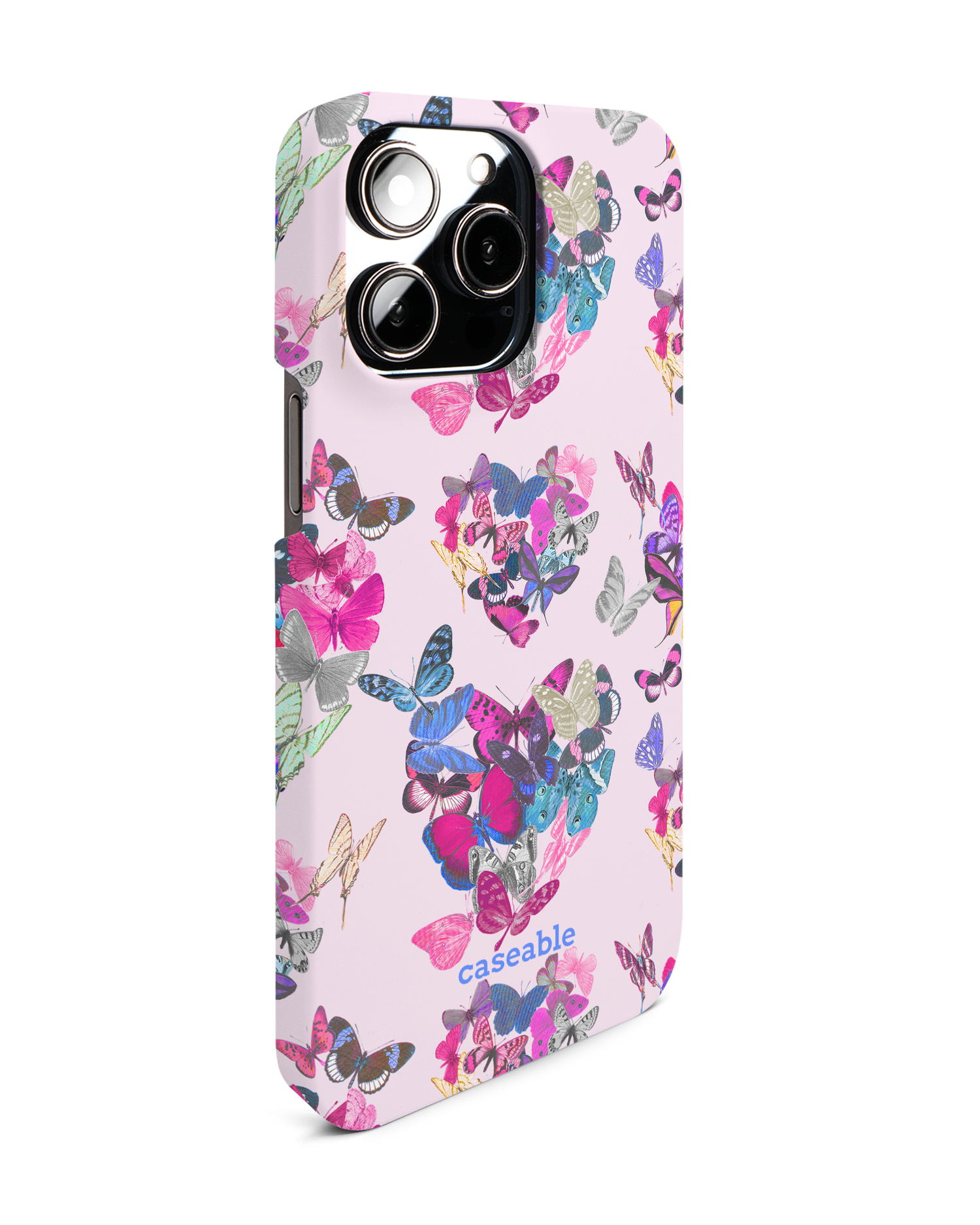 Butterfly Love Hard Shell Phone Case for Apple iPhone 14 Pro Max: View from the left side