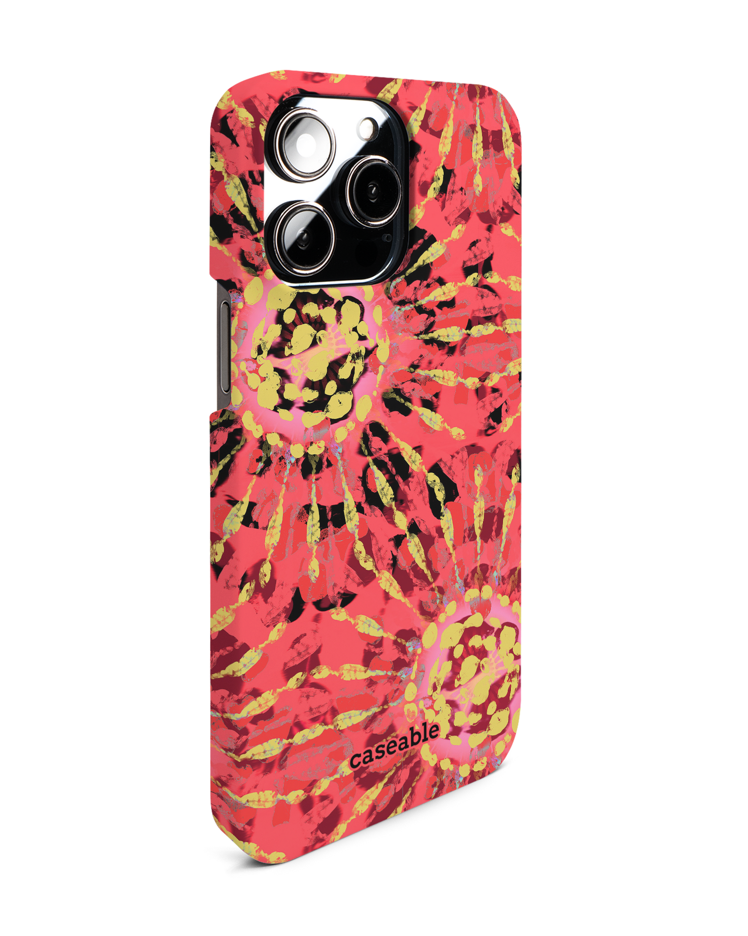 Y2K Tie Dye Hard Shell Phone Case for Apple iPhone 14 Pro Max: View from the left side