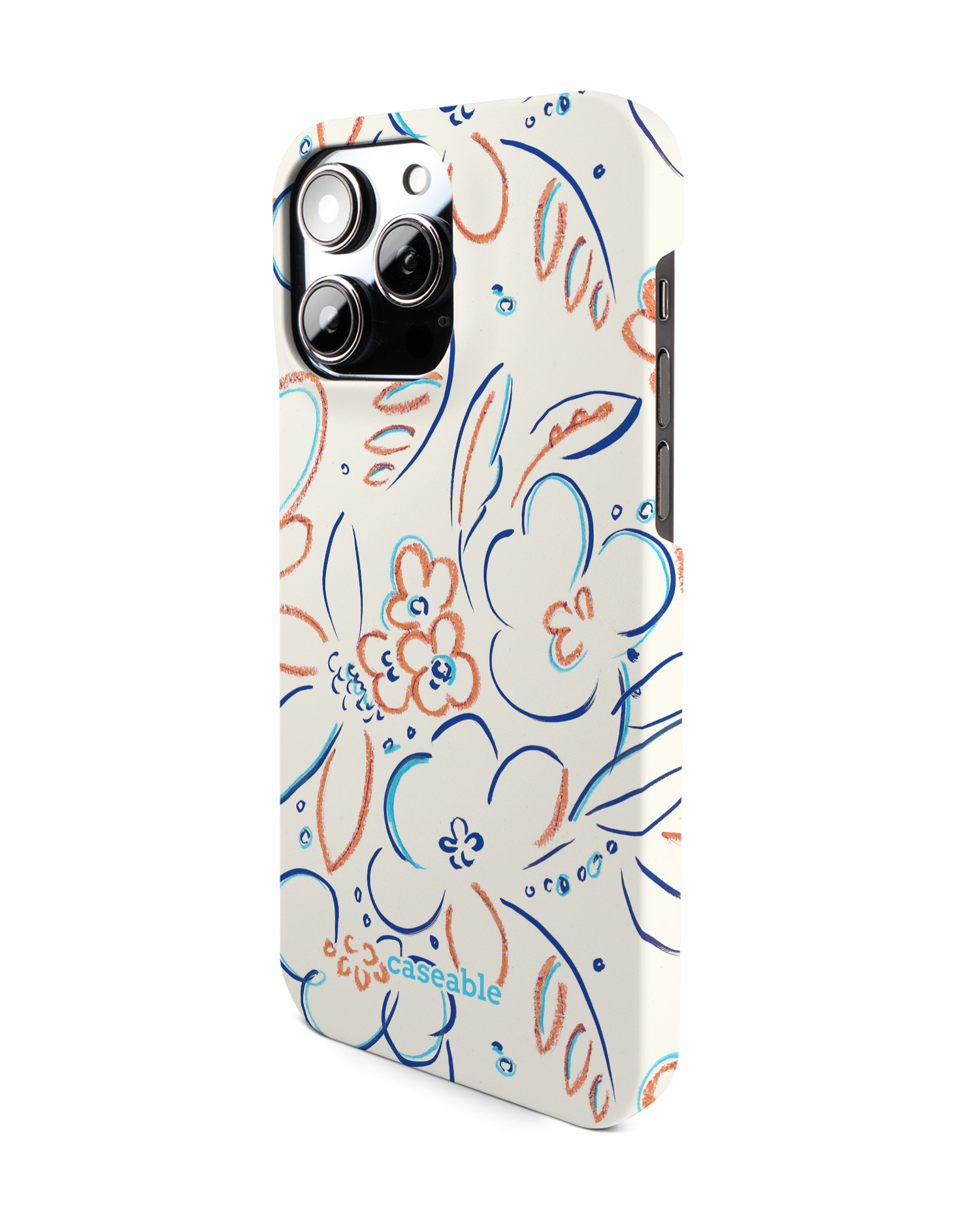Bloom Doodles Hard Shell Phone Case for Apple iPhone 14 Pro Max: View from the right side