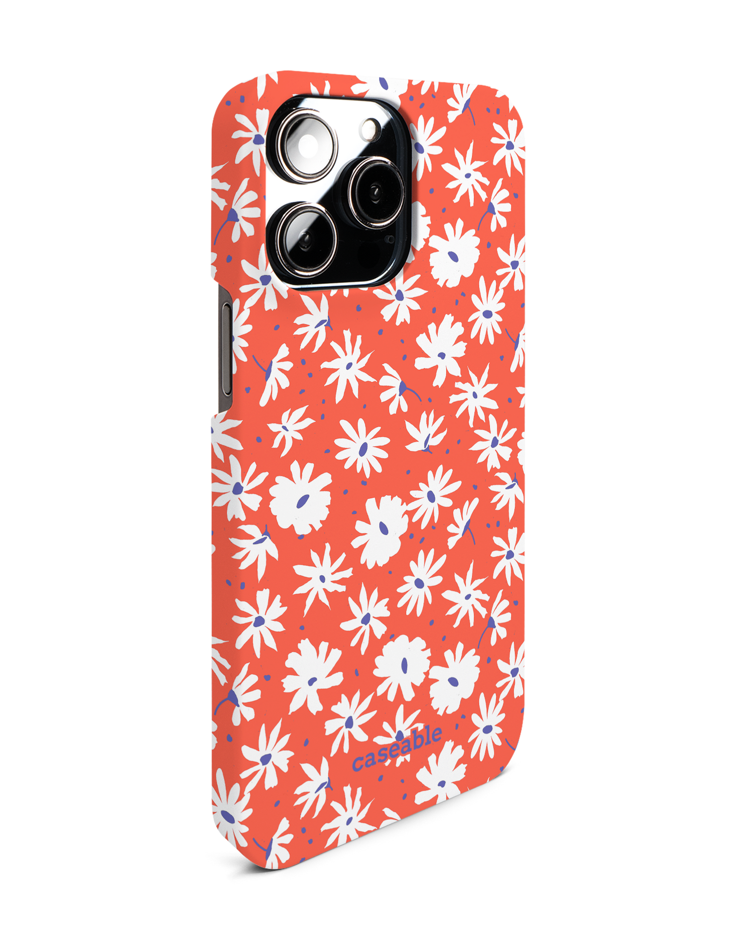 Retro Daisy Hard Shell Phone Case for Apple iPhone 14 Pro Max: View from the left side