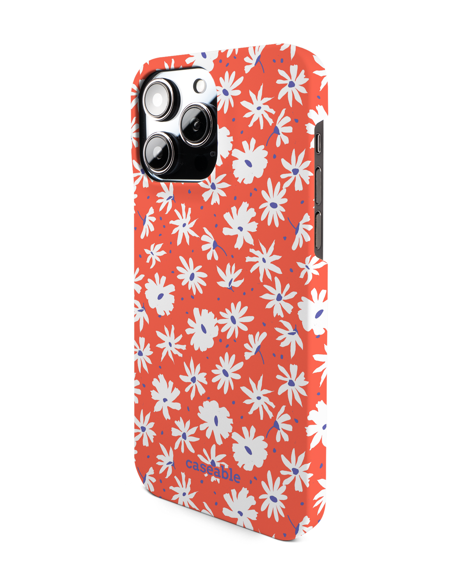 Retro Daisy Hard Shell Phone Case for Apple iPhone 14 Pro Max: View from the right side