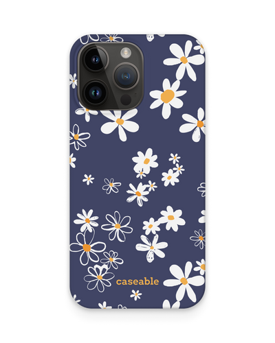 Navy Daisies Hard Shell Phone Case for Apple iPhone 15 Pro Max