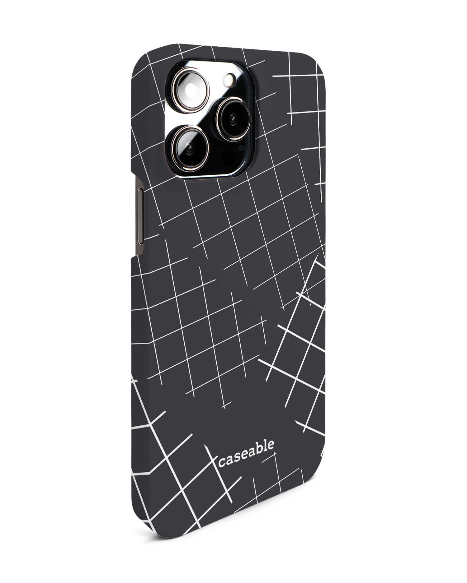 Grids Hard Shell Phone Case for Apple iPhone 14 Pro Max: View from the left side