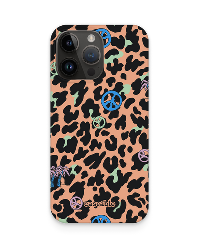 Leopard Peace Palms Hard Shell Phone Case for Apple iPhone 15 Pro Max