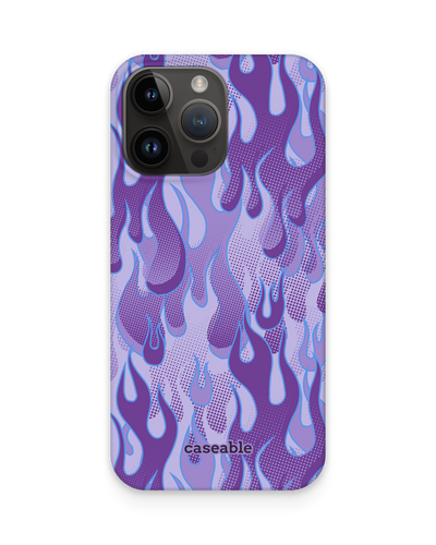 Purple Flames Hard Shell Phone Case for Apple iPhone 15 Pro Max