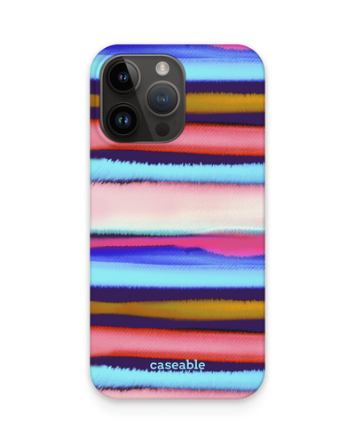 Watercolor Stripes Hard Shell Phone Case for Apple iPhone 15 Pro Max
