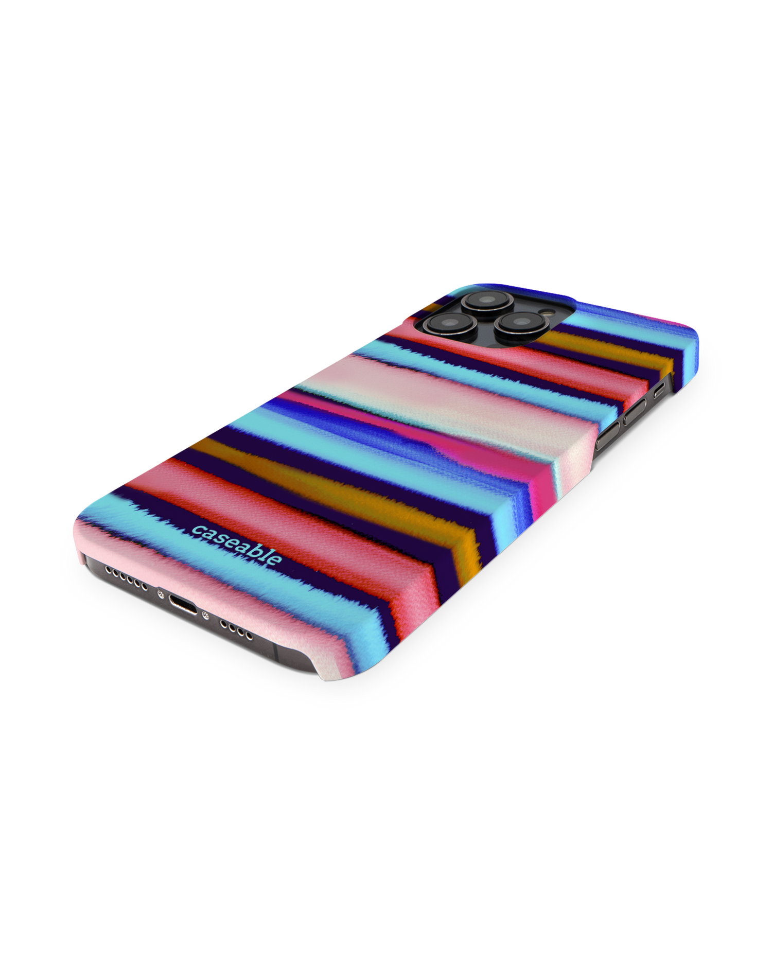 Watercolor Stripes Hard Shell Phone Case for Apple iPhone 14 Pro Max: Perspective view