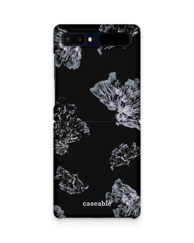 Silver Petals Hard Shell Phone Case Samsung Galaxy Z Flip