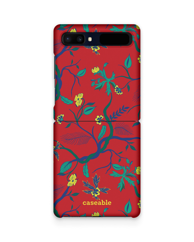 Ultra Red Floral Hard Shell Phone Case Samsung Galaxy Z Flip