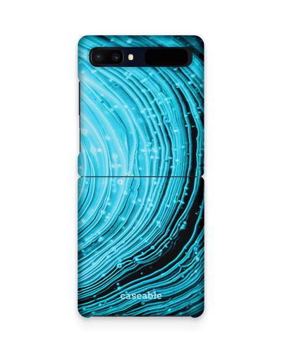 Turquoise Ripples Hard Shell Phone Case Samsung Galaxy Z Flip