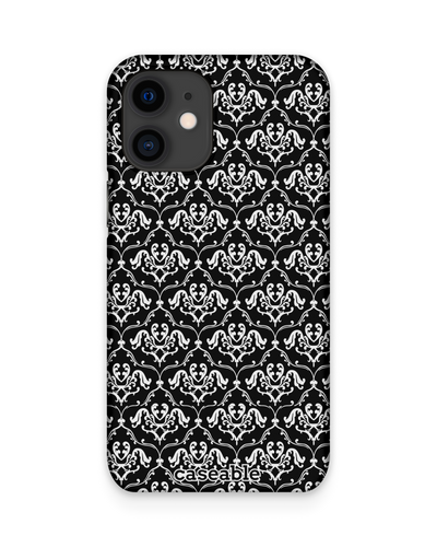 Black French Lillies Hard Shell Phone Case Apple iPhone 12 mini