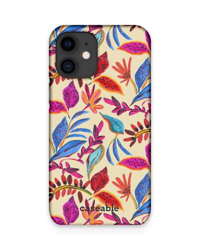 Painterly Spring Leaves Hard Shell Phone Case Apple iPhone 12 mini