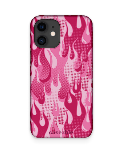 Pink Flames Hard Shell Phone Case Apple iPhone 12 mini