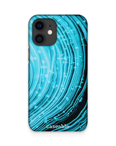 Turquoise Ripples Hard Shell Phone Case Apple iPhone 12 mini