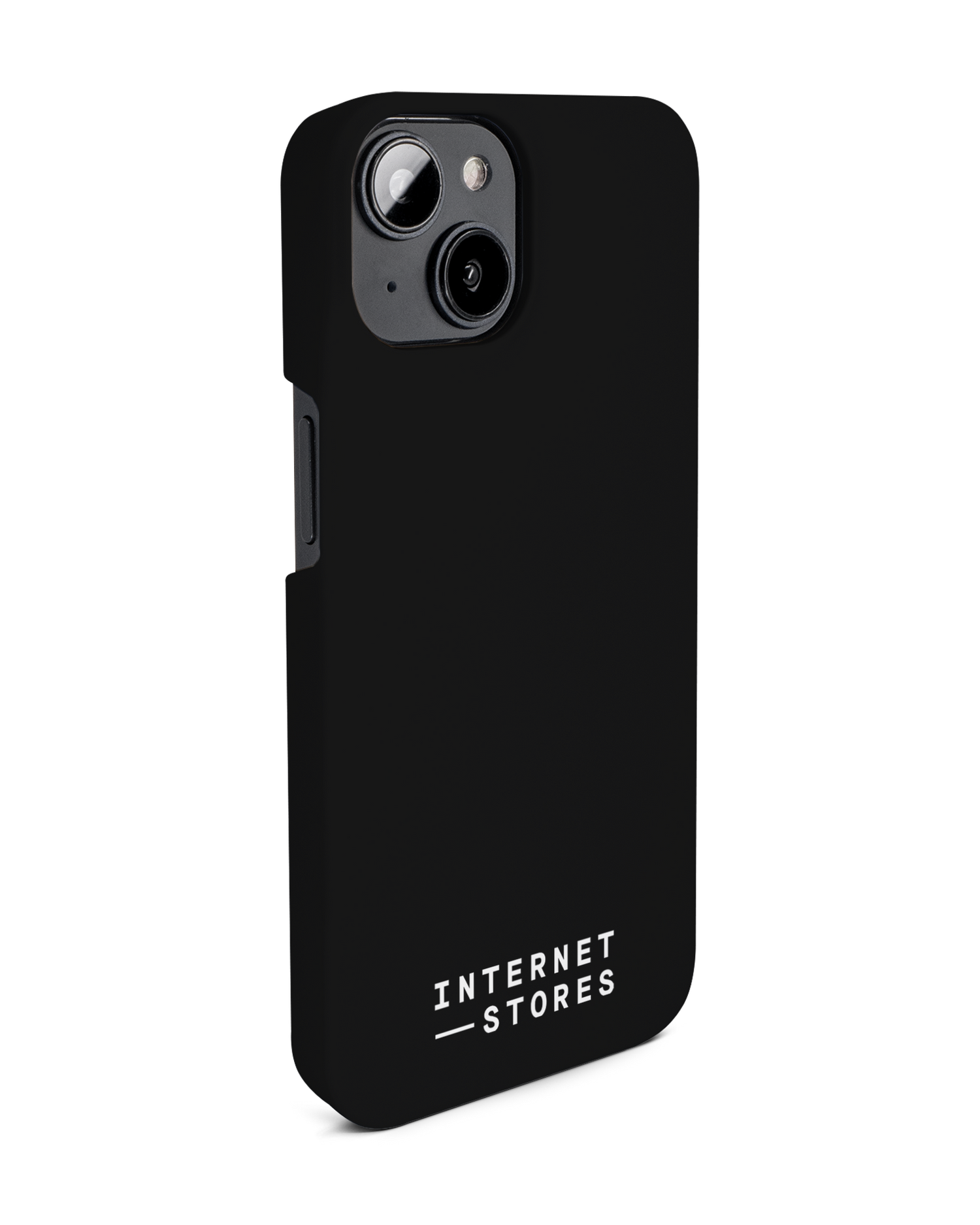 ISG Black Hard Shell Phone Case for Apple iPhone 14: View from the left side