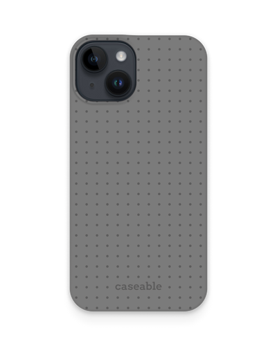 Dot Grid Grey Hard Shell Phone Case for Apple iPhone 14