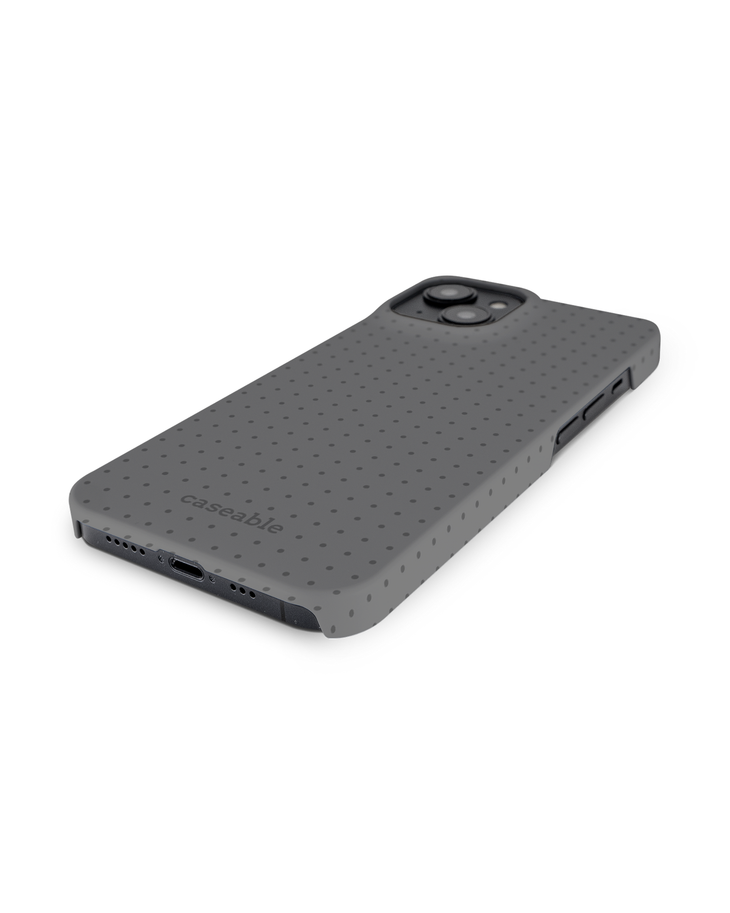 Dot Grid Grey Hard Shell Phone Case for Apple iPhone 14: Lying