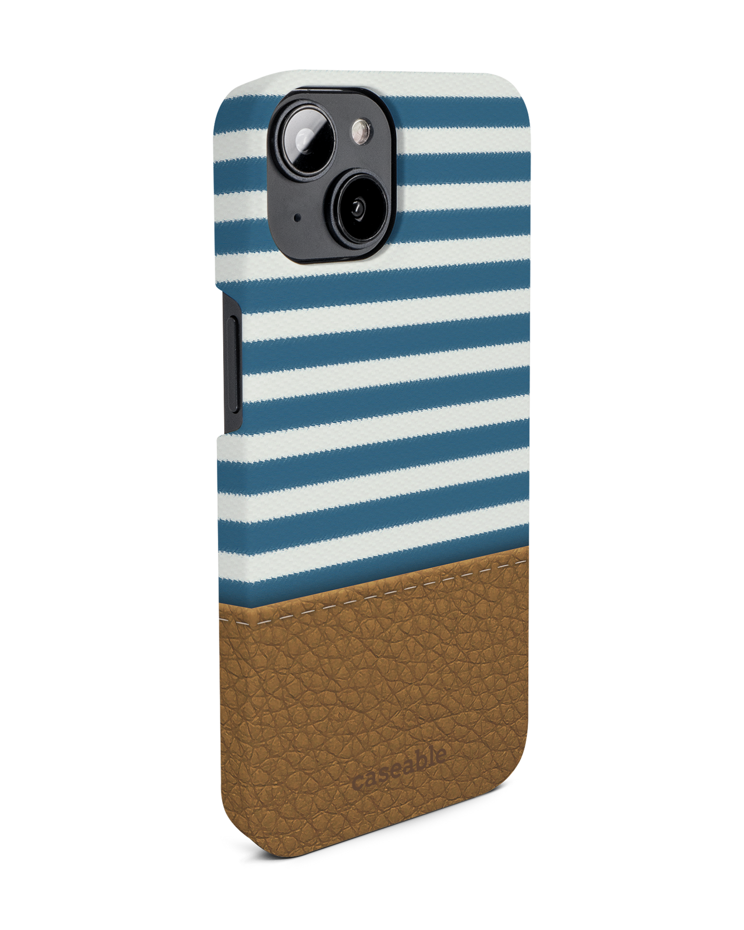 Nautical Hard Shell Phone Case for Apple iPhone 14: View from the left side