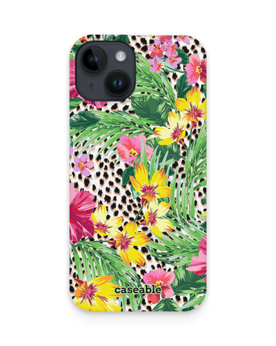 Tropical Cheetah Hard Shell Phone Case for Apple iPhone 15
