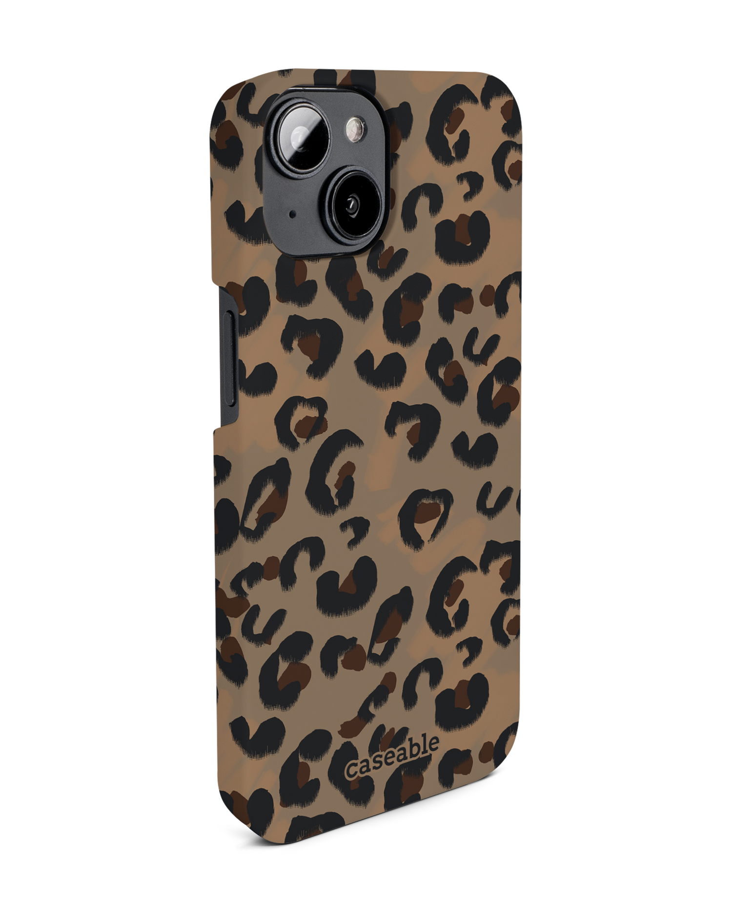 Leopard Repeat Hard Shell Phone Case for Apple iPhone 14: View from the left side