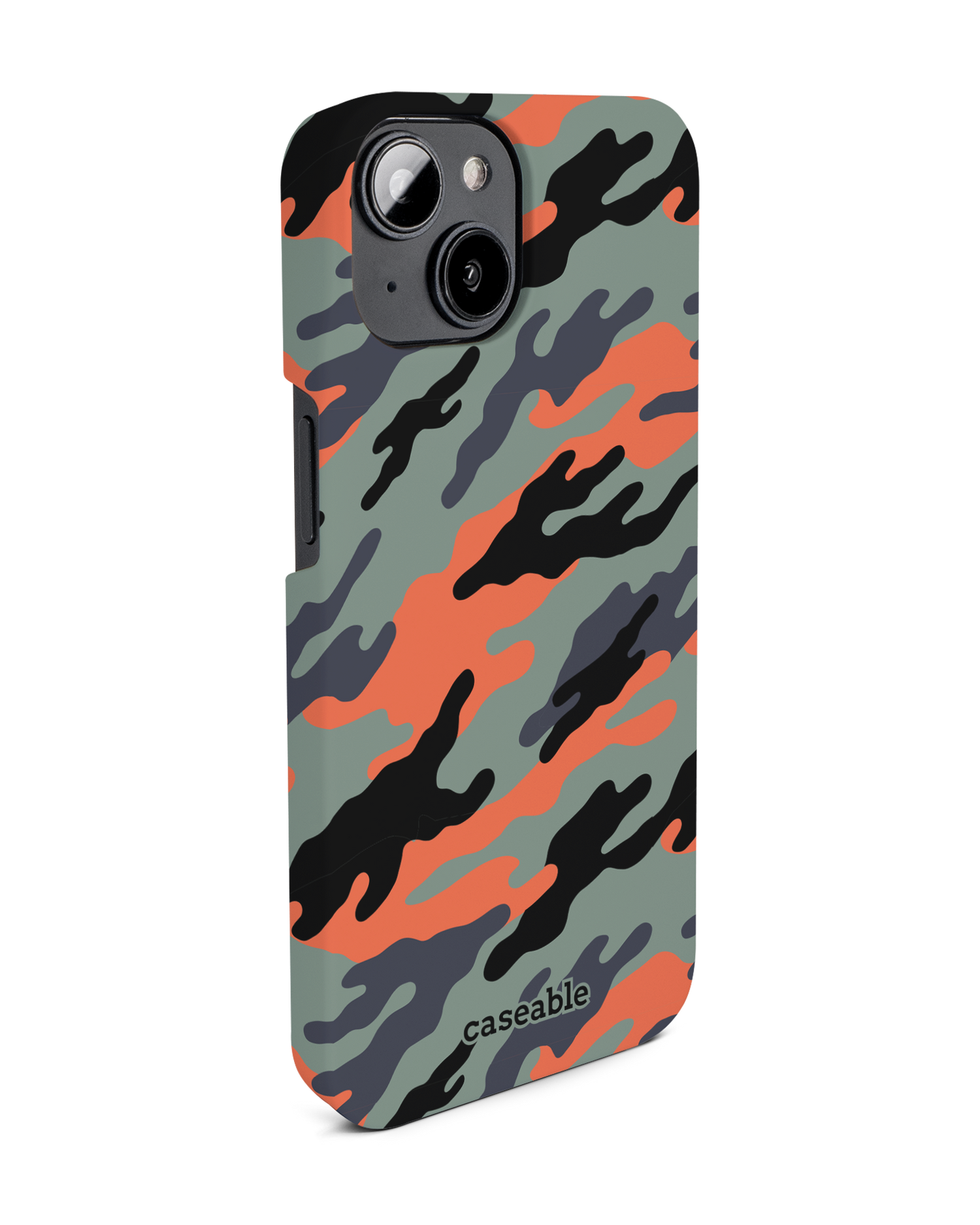 Camo Sunset Hard Shell Phone Case for Apple iPhone 14: View from the left side