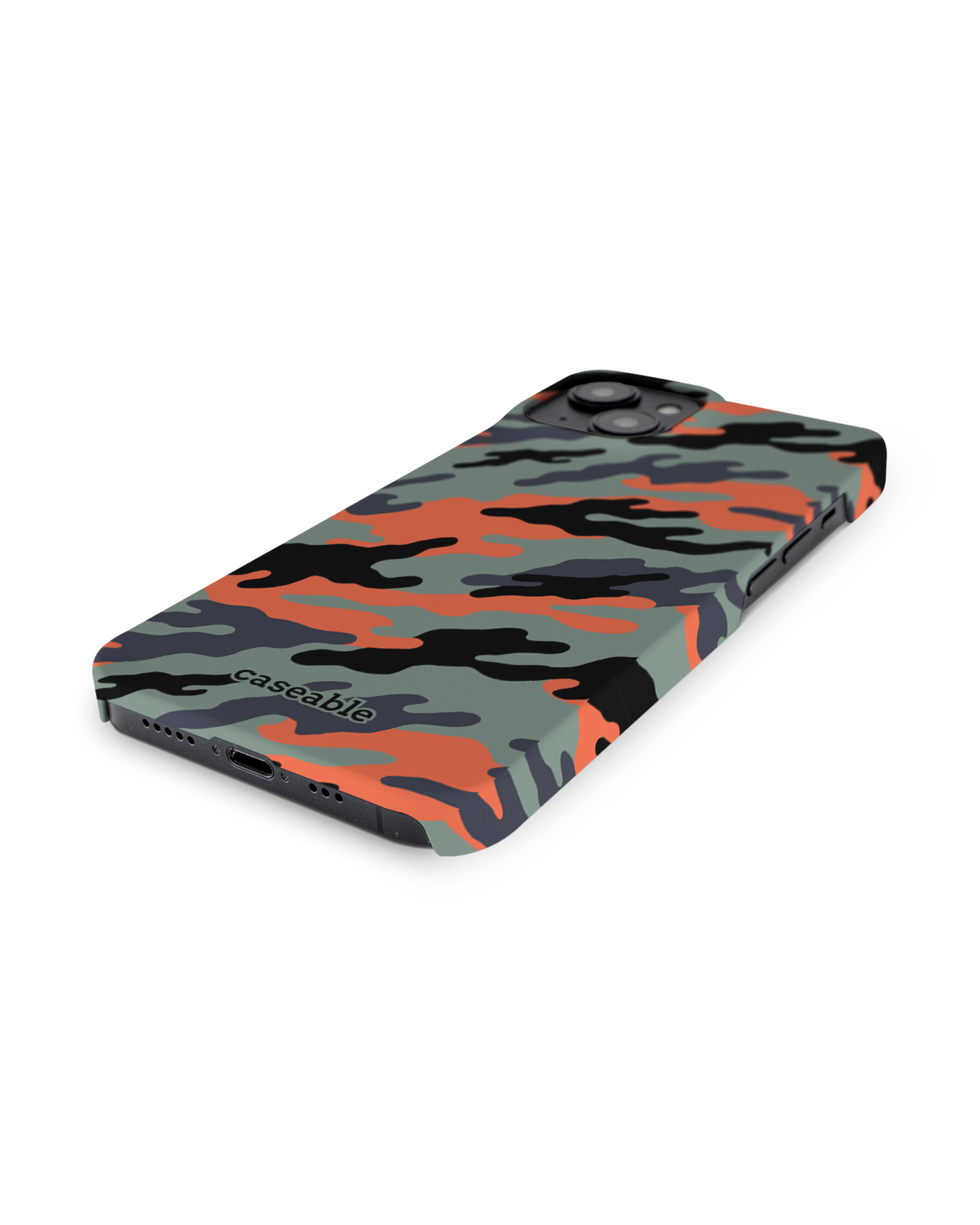 Camo Sunset Hard Shell Phone Case for Apple iPhone 14: Lying