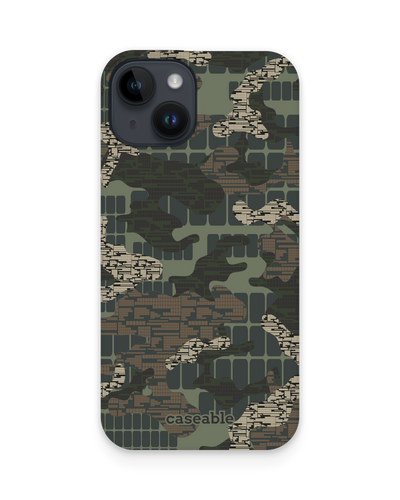 Green Camo Mix Hard Shell Phone Case for Apple iPhone 15